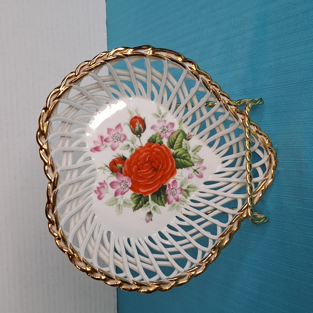 Vintage openwork trinket dish